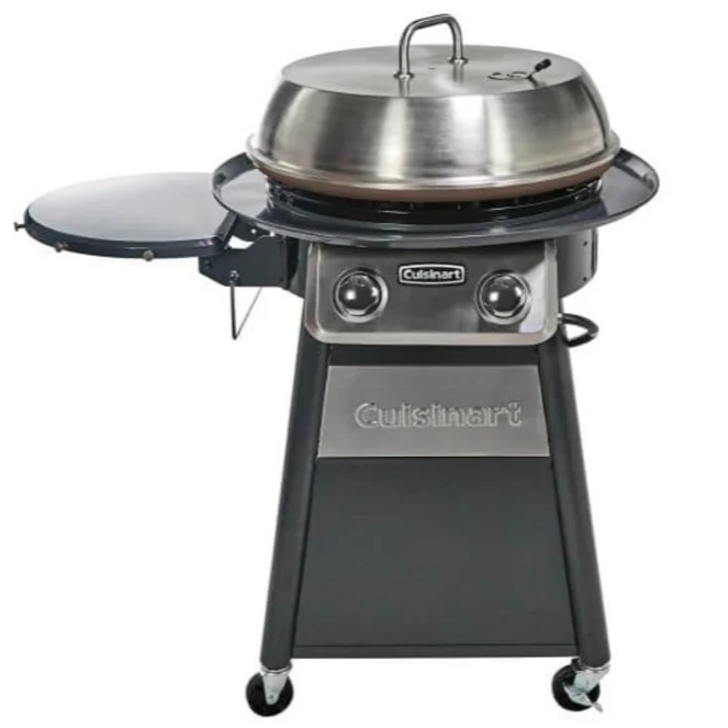 Cocina Para Exteriores Cuisinart 360 Coccion Multifuncional 2 Quemadores Y Estantes Negro