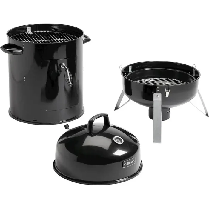 Ahumador Y Parrillera A Carbon Cuisinart 40 Cm Cuerpo Removible Negro