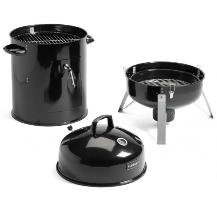 Ahumador Y Parrillera A Carbon Cuisinart 45 Cm Cuerpo Removible Negro