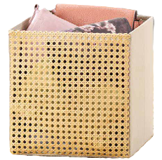 Cubo De Almacenamiento Whitmor De Ratan Con Asa Beige