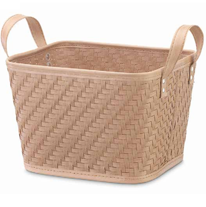 Cesta De Almacenamiento Whitmor Pequeña Tejido De Resina De Sarga Con Asas Marron