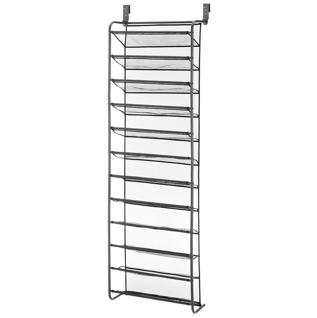 Zapatera Sobre Puerta Whitmor 12 Niveles Gris Oscuro