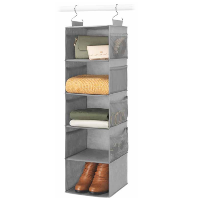 Estante Colgante Whitmor 5 Niveles Con Bolsillos De Malla Gris