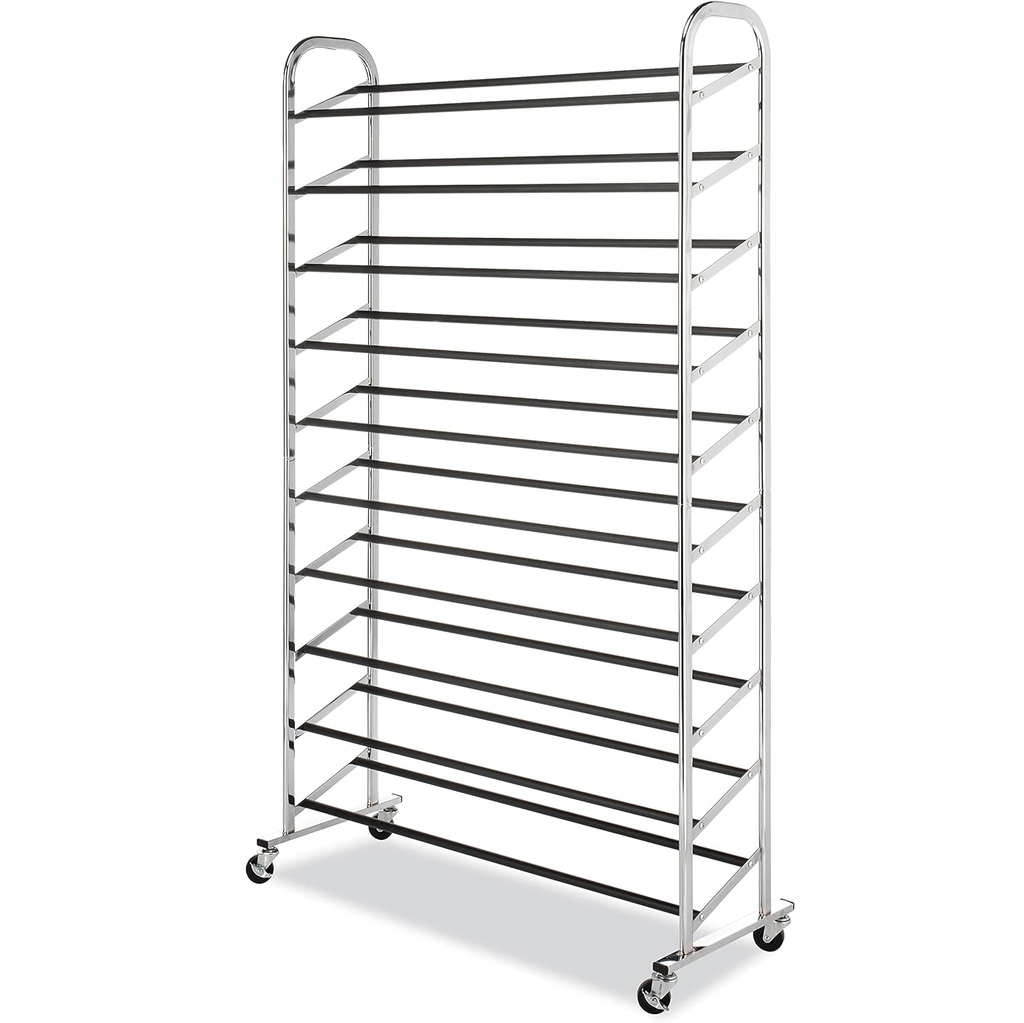 Zapatera Whitmor 10 Niveles Con Ruedas Plateado