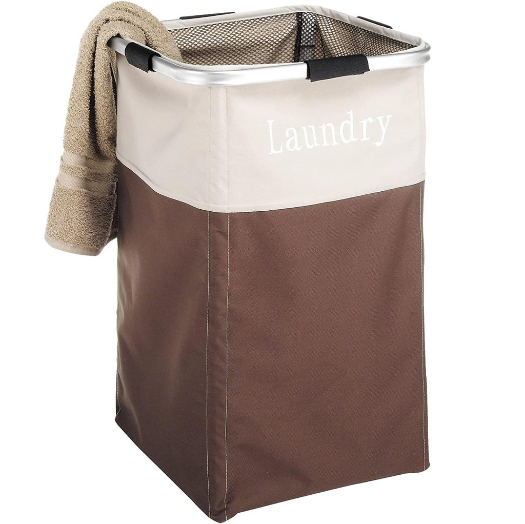 Cesta Para Ropa Whitmor De Tela Beige Y Marron Claro