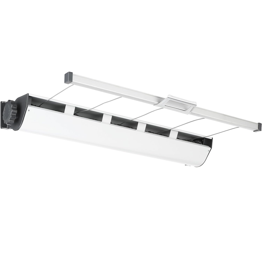 Tendedero Retractil Whitmor 5 Lineas Blanco Y Negro