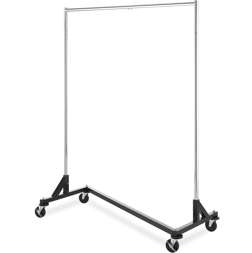 Perchero Comercial Whitmor 1 Barra Carga 136 Kg En Forma De Z Con Ruedas Acero