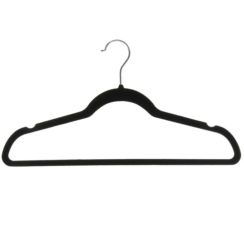 Ganchos Para Ropa Whitmor De Terciopelo 20 Pzas Negro