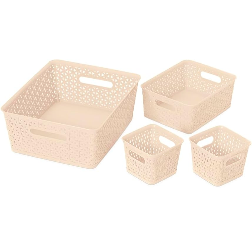 Set De Cestas Organizadoras Whitmor 4 Pzas Beige