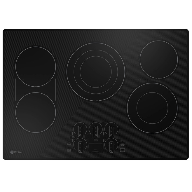 Tope Electrico 76 Cm GE Profile Smart Quemadores Doble Y Triple Llama Control Tactil Deslizante Vitroceramica Negro