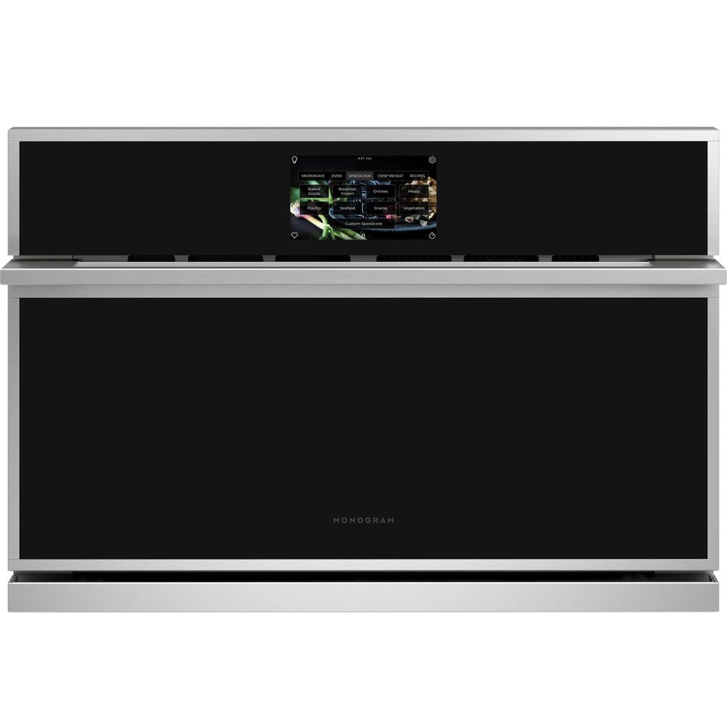 Horno Microondas Empotrable 1.7 Pies Monogram Minimalista Smart 5 En 1 De Conveccion Tecnologia Advantium Plateado