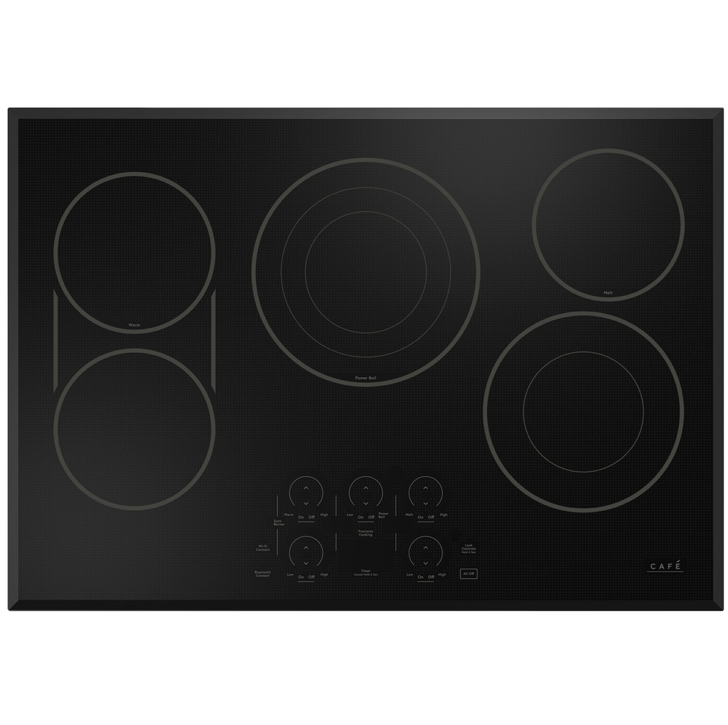 Tope Electrico 76 Cm Cafe Smart Con Bluetooth Quemador Triple Llama Control Tactil Deslizante Vitroceramica Negro