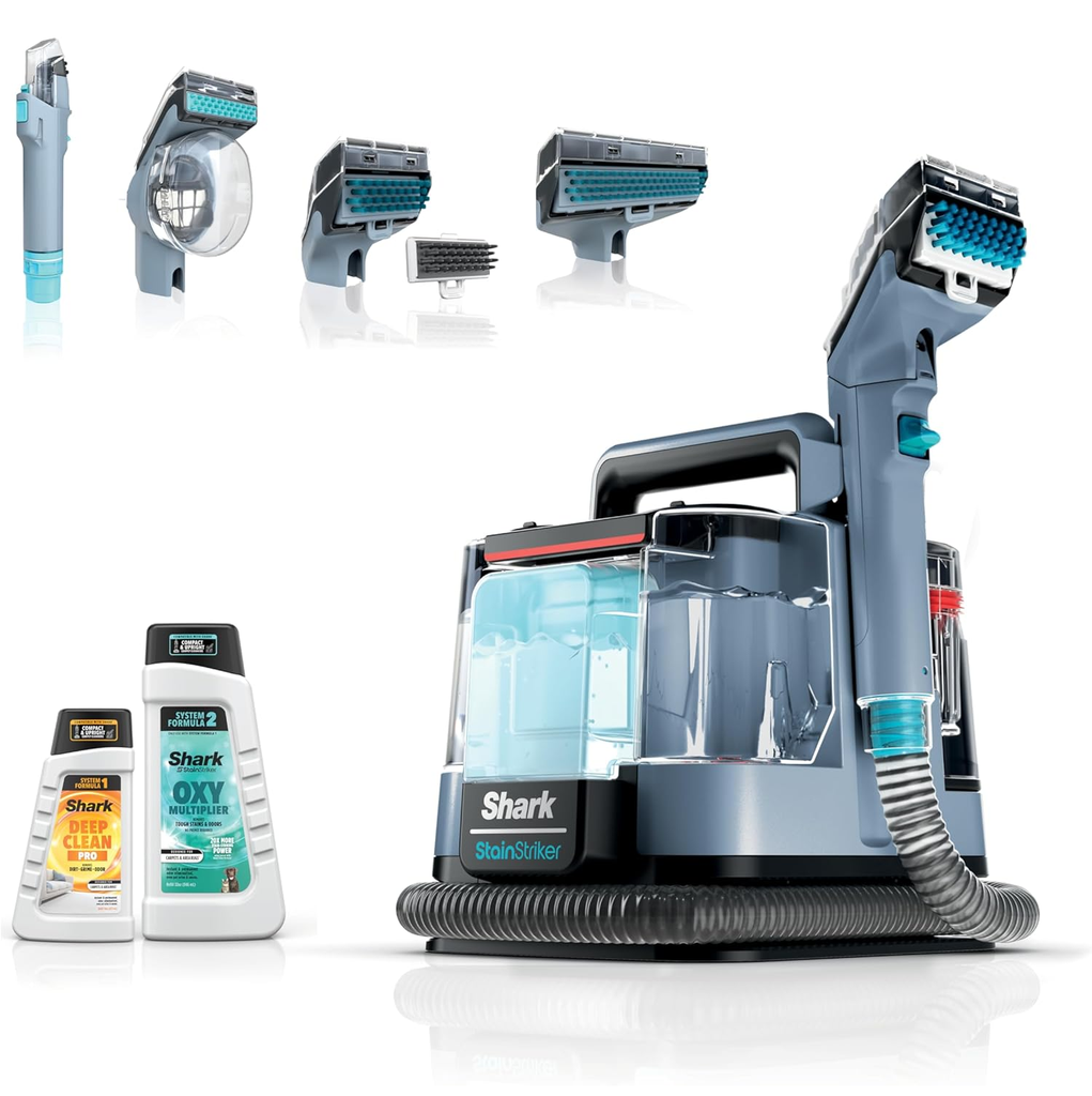 Limpiador De Manchas Shark StainStriker Portatil Para Alfombras Y Tapiceria Removedor De Olores Con Acc Azul
