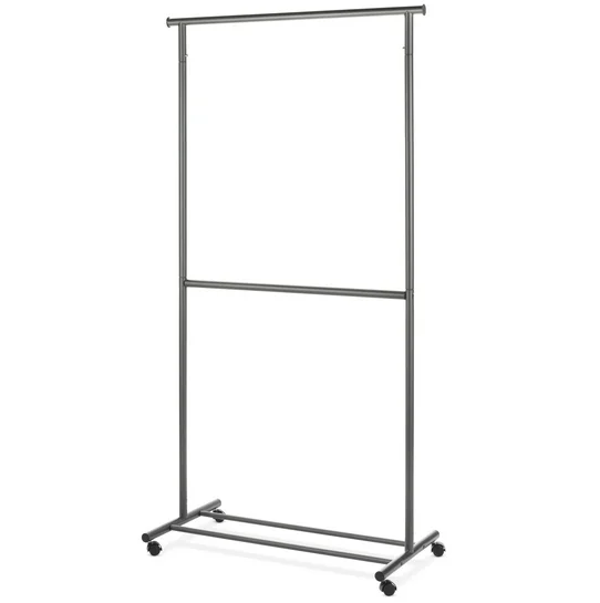 Perchero Whitmor 2 Barras Con Ruedas Gris