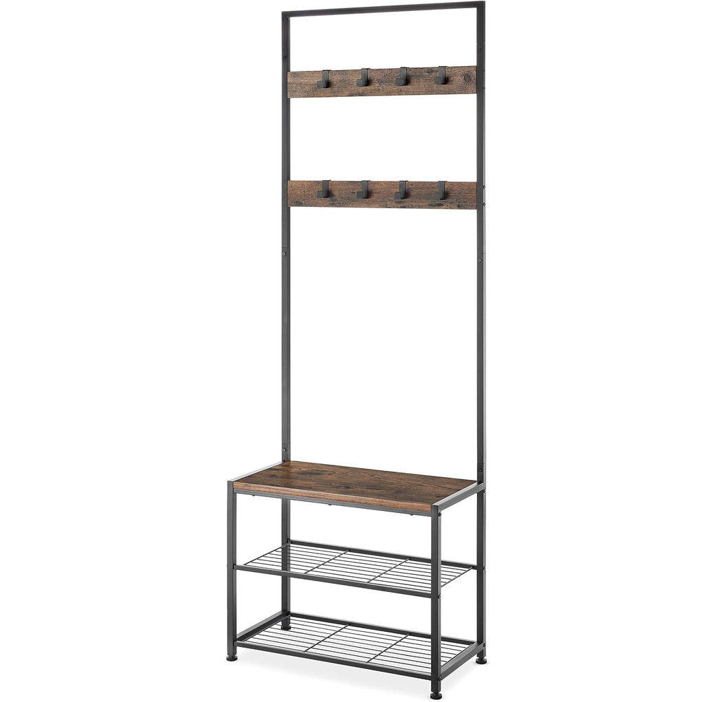 Perchero Whitmor Con Estantes Marron