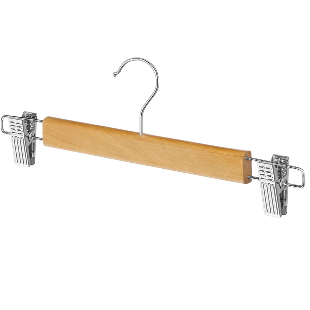 Ganchos Para Ropa Whitmor De Madera Con Pinzas 4 Pzas Marron