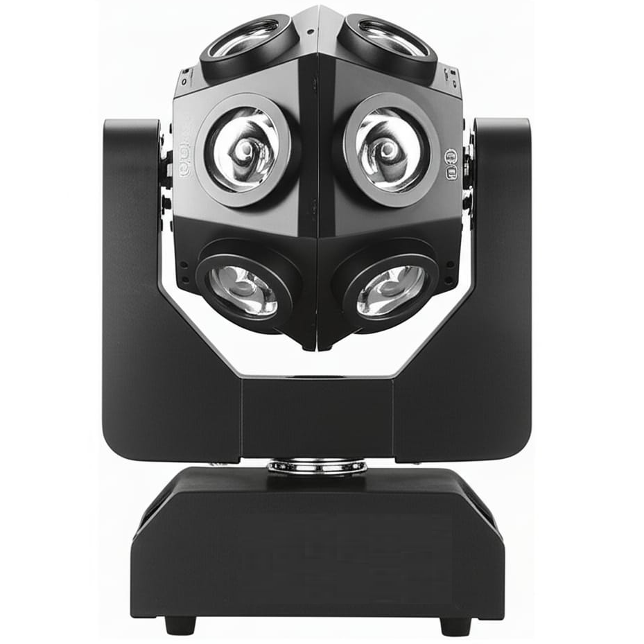 Luz De Proyeccion Elitec Cabezal Movil Con Multiples Focos Multicolor Multivoltaje 150W Negro