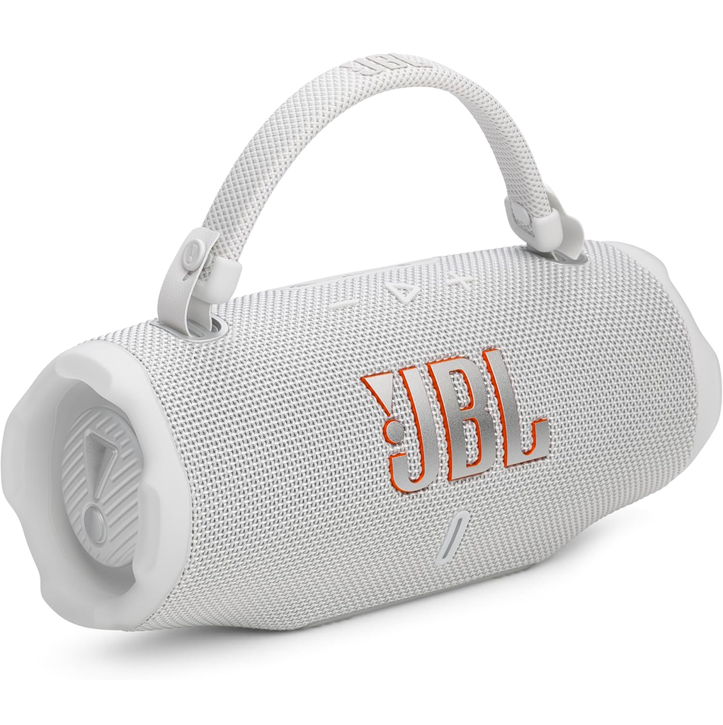 Corneta JBL Charge 6 Portatil Recargable Con Bluetooth AI Sound Boost Resistente Al Agua Y Polvo Blanco