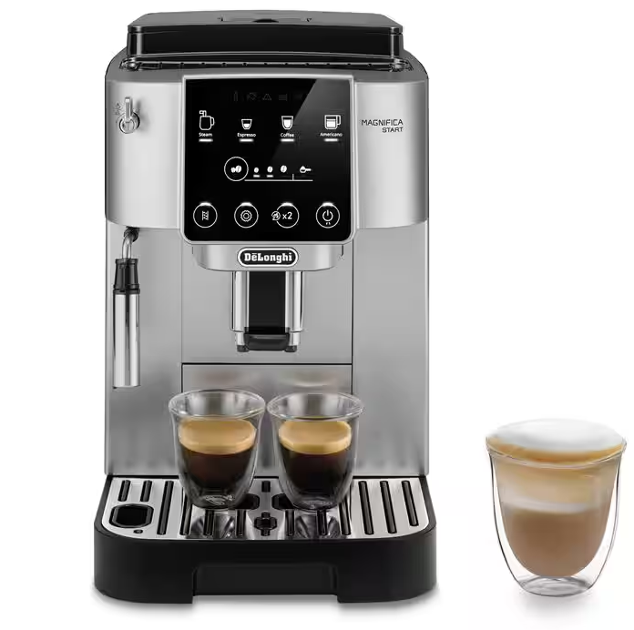 Cafetera Expreso Delonghi Magnifica Start 3 Recetas Molino Ajustable Y Espumador Plateado Y Negro