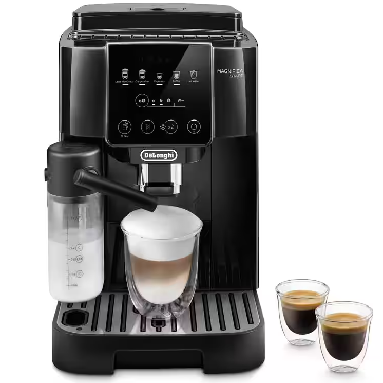 Cafetera Expreso Delonghi Magnifica Start 5 Recetas Molino Ajustable Y Espumador Automatico Negro