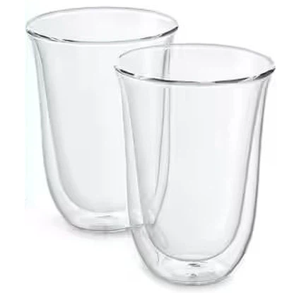 Juego De Vasos Delonghi Bicchieri Latte Macchiato 2 Pzas 330 Ml Doble Pared De Vidrio Transparente