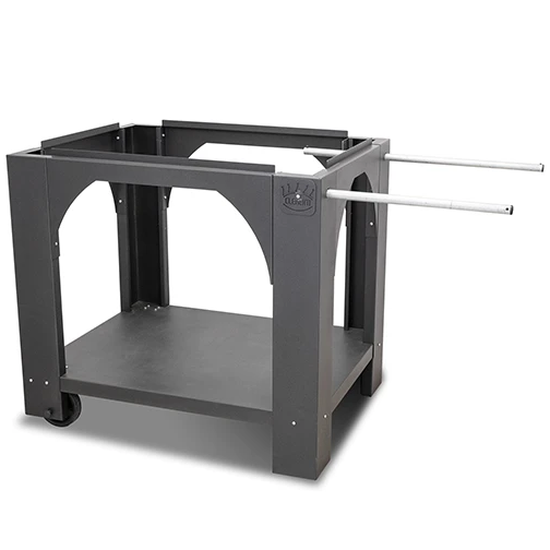 Soporte Para Horno De Pizza Clementi Compact 80X60 Cm Con Ruedas Y Barras Telescopicas Negro
