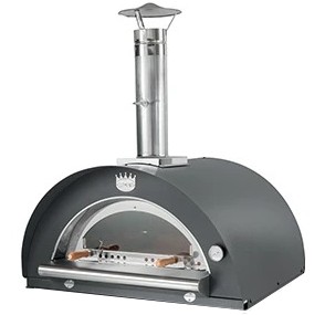 Horno De Pizza Clementi Pulcinella 100X80 Cm A Leña Para Exteriores Hasta 500°C Con Chimenea Negro Antracite