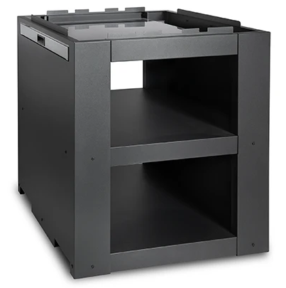 Soporte Para Horno De Pizza Clementi Premium 100X80 Cm Con Ruedas Estante Lateral Extraible Negro