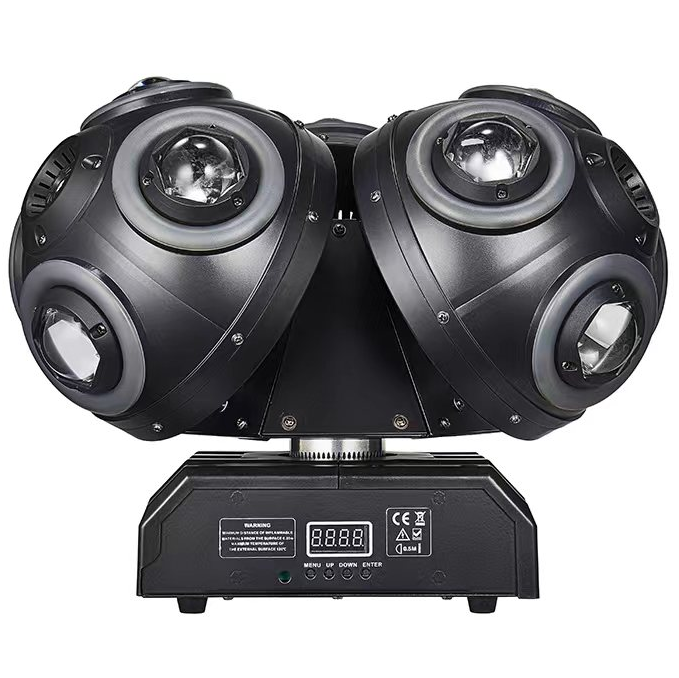 Luz De Proyeccion Elitec Triple Cabezal Movil Con Tira de Luz Multicolor Laser Strobe Multivoltaje 180W Negro