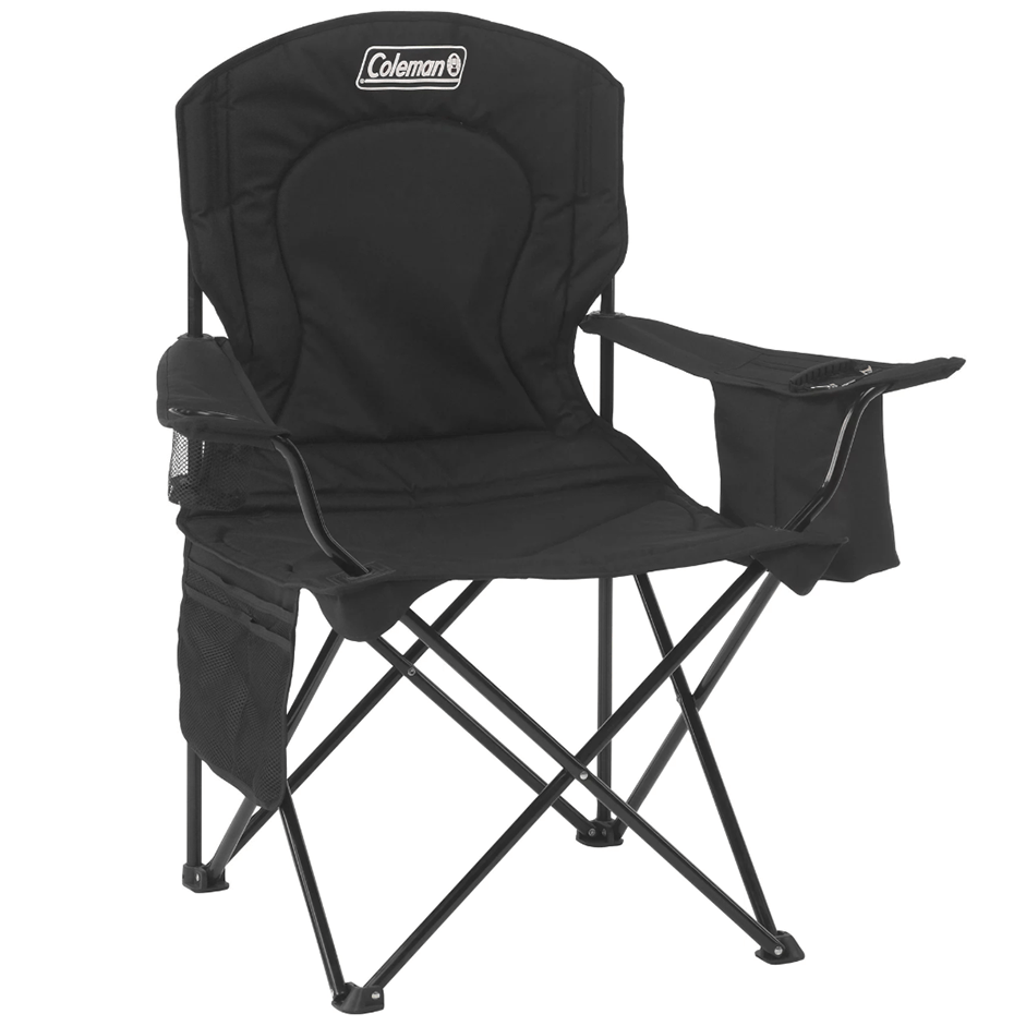 Silla De Camping Coleman Portatil Plegable Con Portavaso Y Hielera Tipo Bolsillo Negro