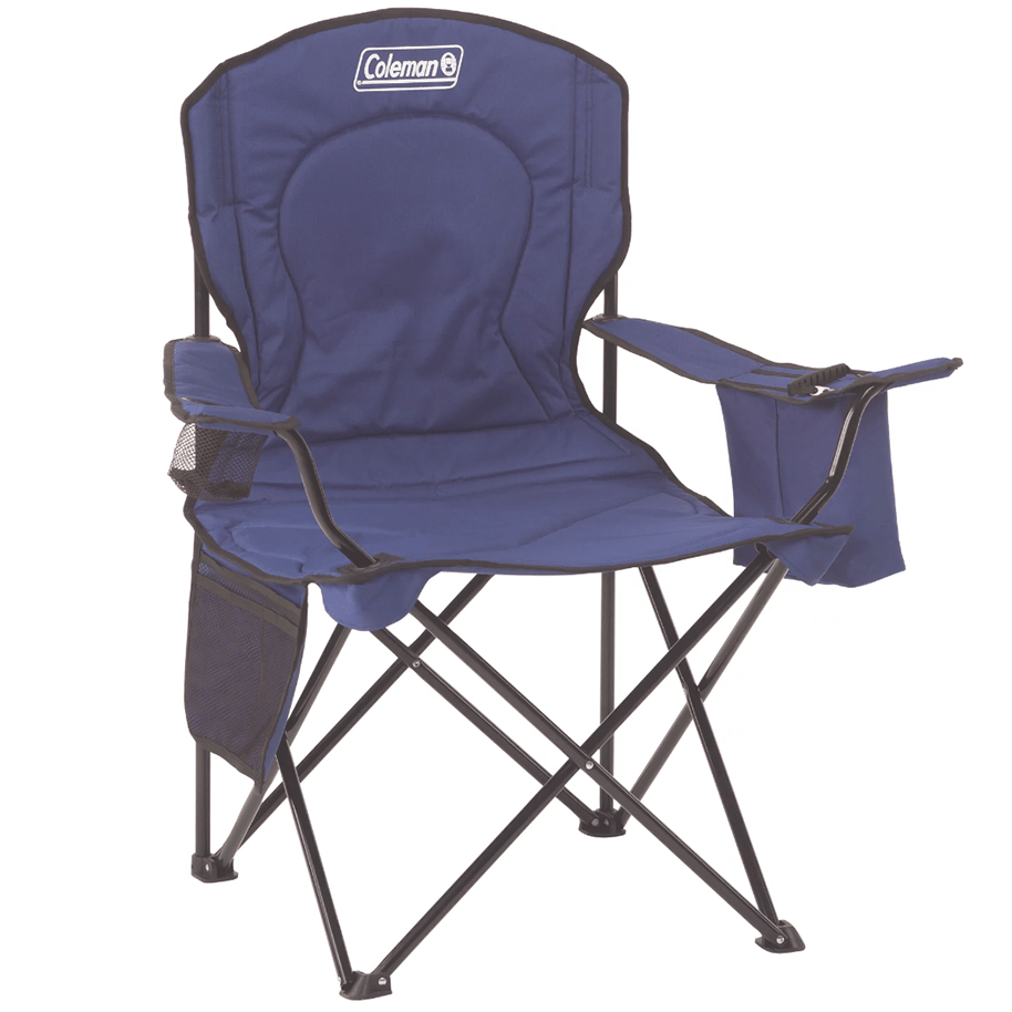 Silla De Camping Coleman Portatil Plegable Con Portavaso Y Hielera Tipo Bolsillo Azul