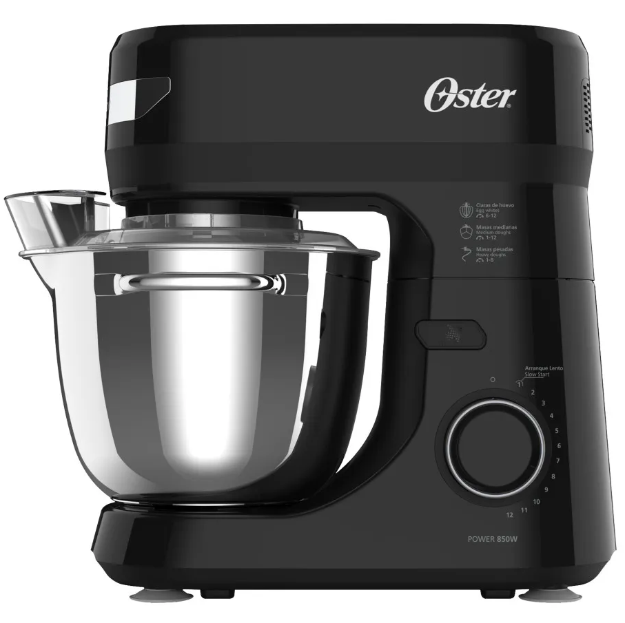 Batidora De Pedestal Oster Planetaria 4 Lts 12 Vel Con Acc 850W Negro Y Acero