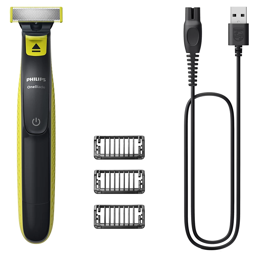 Afeitadora Philips Para Rostro Oneblade Con Acc Negro Y Verde