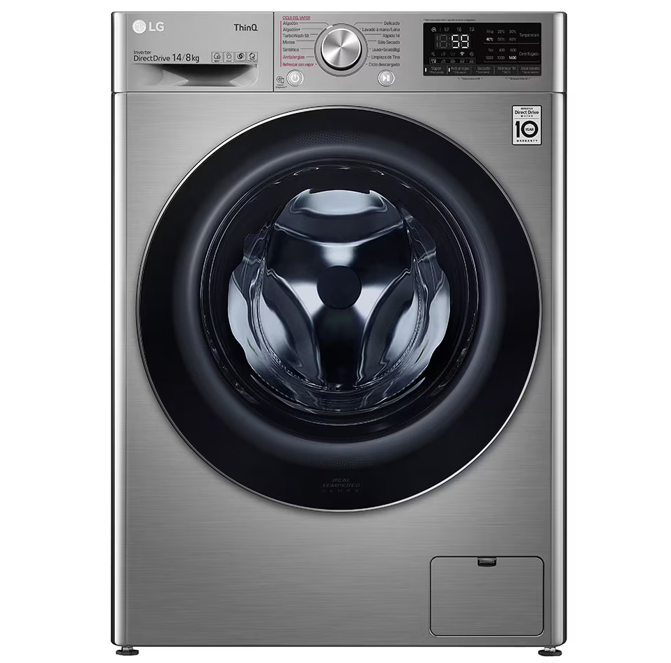 Lavaseca 14 kg LG Carga Frontal AI DD TurboWash Tecnologia Steam Inverter Gris