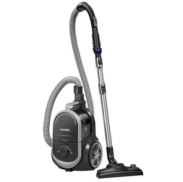 Aspiradora Eureka 2 Lts Con Filtro HEPA Rebobinador Atomatico De Cable 1000W Negro Y Gris
