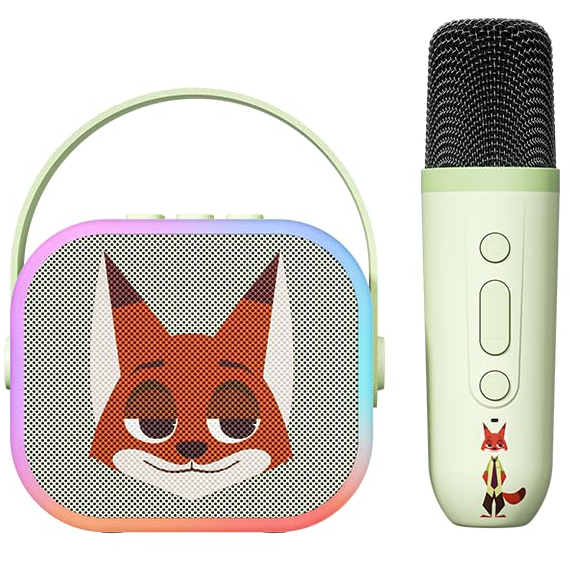 Corneta Disney Nick Zootopia Portatil Recargable Con Bluetooth Iluminacion Y Microfono Inalambrico Verde