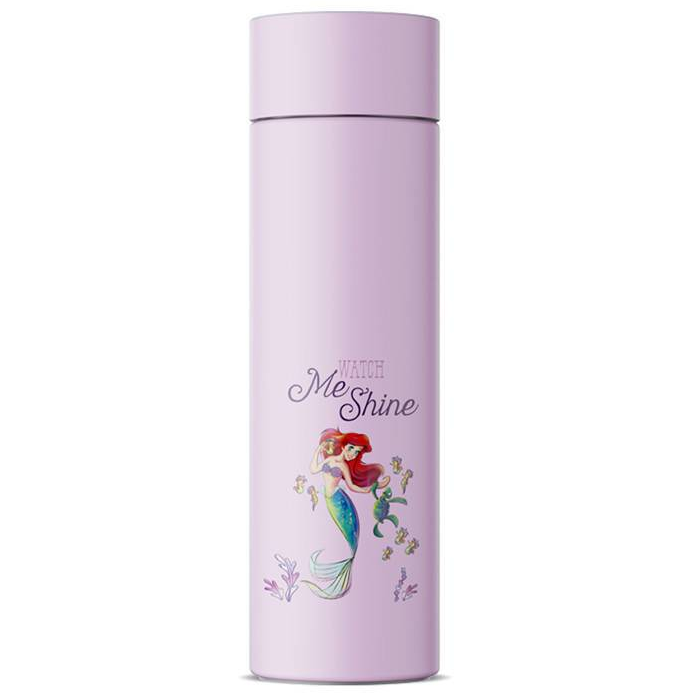 Termo Disney La Sirenita Con Pantalla LED Tactil De Temperatura 500 Ml Morado