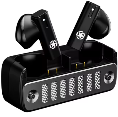 Audifonos  Jeep In Ear Inalambricos Sonido Envolvente 360º Con Bluetooth Negro