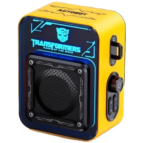 Corneta Transformers Portatil Recargable Con Bluetooth Iluminacion Y Hifi Amarillo Y Negro