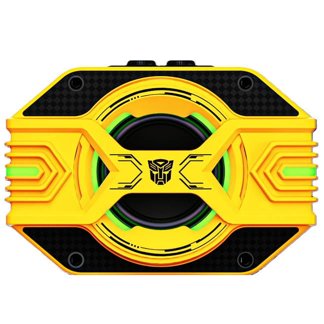 Corneta Transformers Portatil Recargable Con Bluetooth Y Cuerda Para Colgar Amarillo