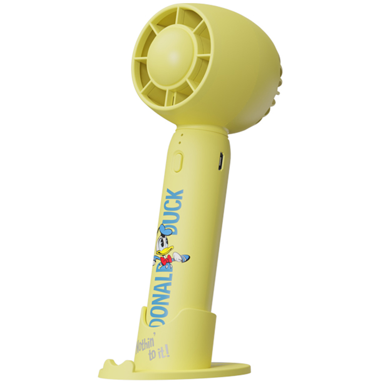 Ventilador Portatil De Mano Disney Donald Duck 2 Vel Con Base Amarillo