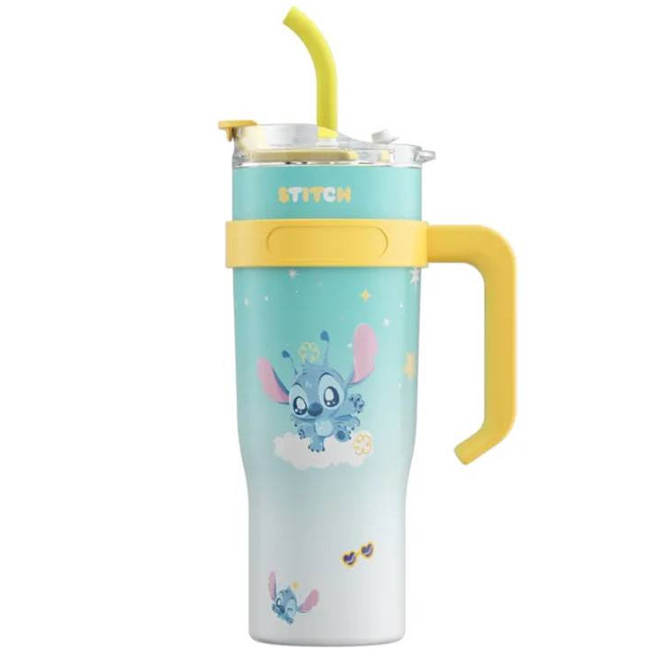 Termo Disney Stitch Con Asa Y Pitillo 1.2 Lts Azul