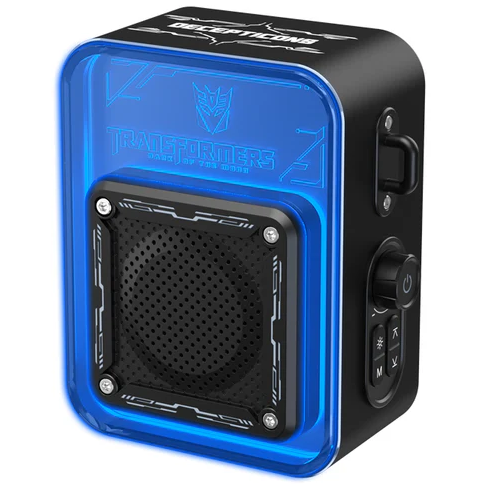 Corneta Transformers Portatil Recargable Con Bluetooth Iluminacion Y Hifi Negro Y Azul