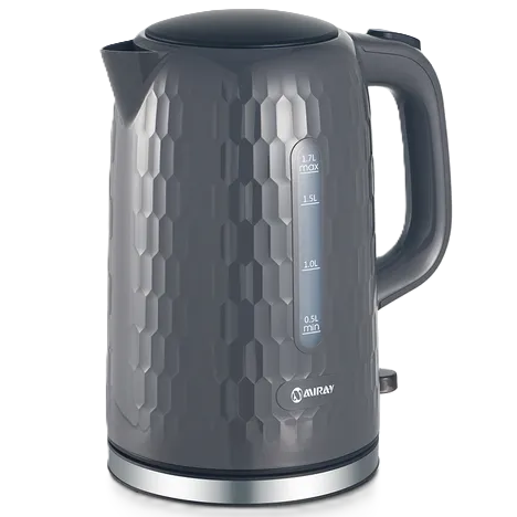 Tetera Electrica Frigilux 1.7 Lts Base Giratoria De 360° Y Boton Pulsador 2200W Gris