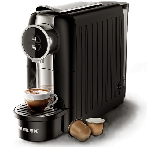 Cafetera Frigilux Individual De Capsulas Deposito De Agua Extraible Negro Y Plateado