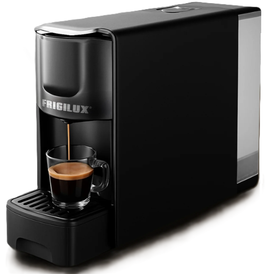 Cafetera Frigilux Individual De Capsulas Apagado Automatico Negro Y Gris