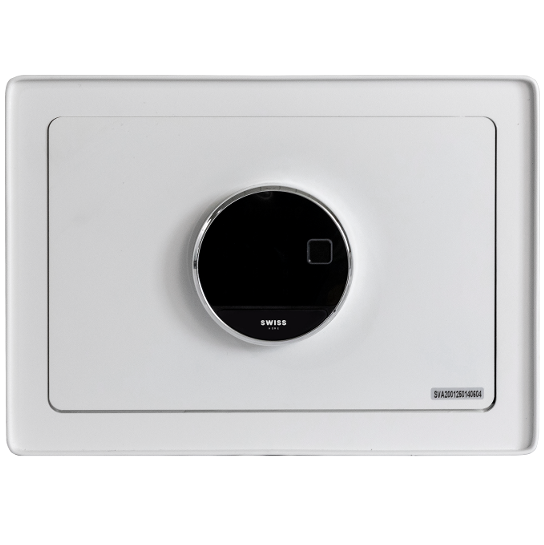 Caja Fuerte Swiss Home Digital 25x35x25 Cm Huella Dactilar Y Contraseña Con Estante Y Cajon Blanco