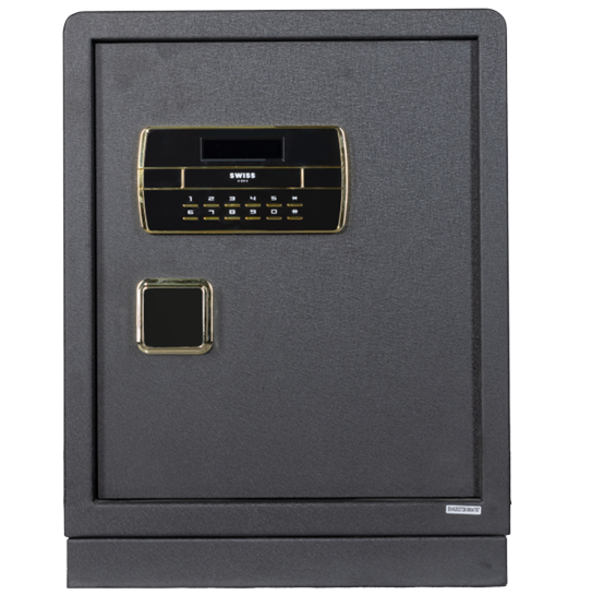 Caja Fuerte Swiss Home Digital 53x45x36 Cm Con Estante Y Cajon Negro