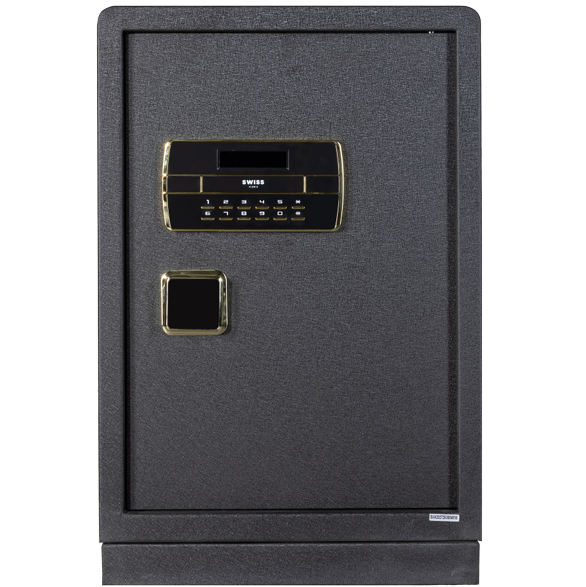 Caja Fuerte Swiss Home Digital 63x45x38 Cm Con Estante Y Cajon Negro