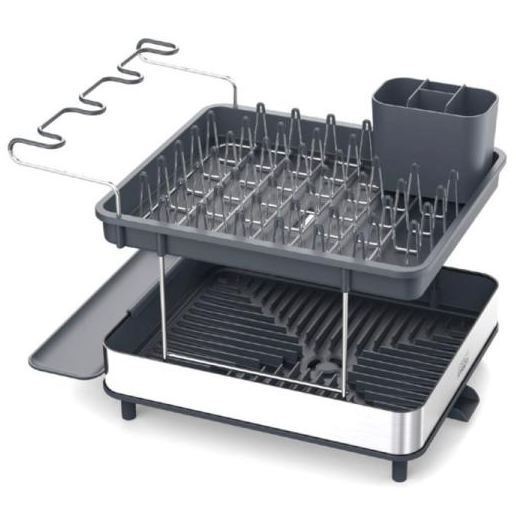 Escurridor De Platos Joseph Joseph Excel 2 Niveles 46.5x31.5x32 Cm Gris Y Acero